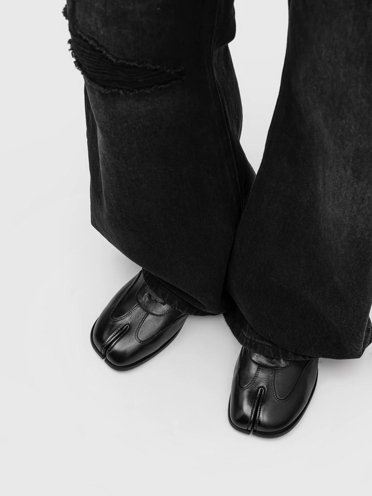 RZAAZ Square-Toe Leather Lace-Up Tabi