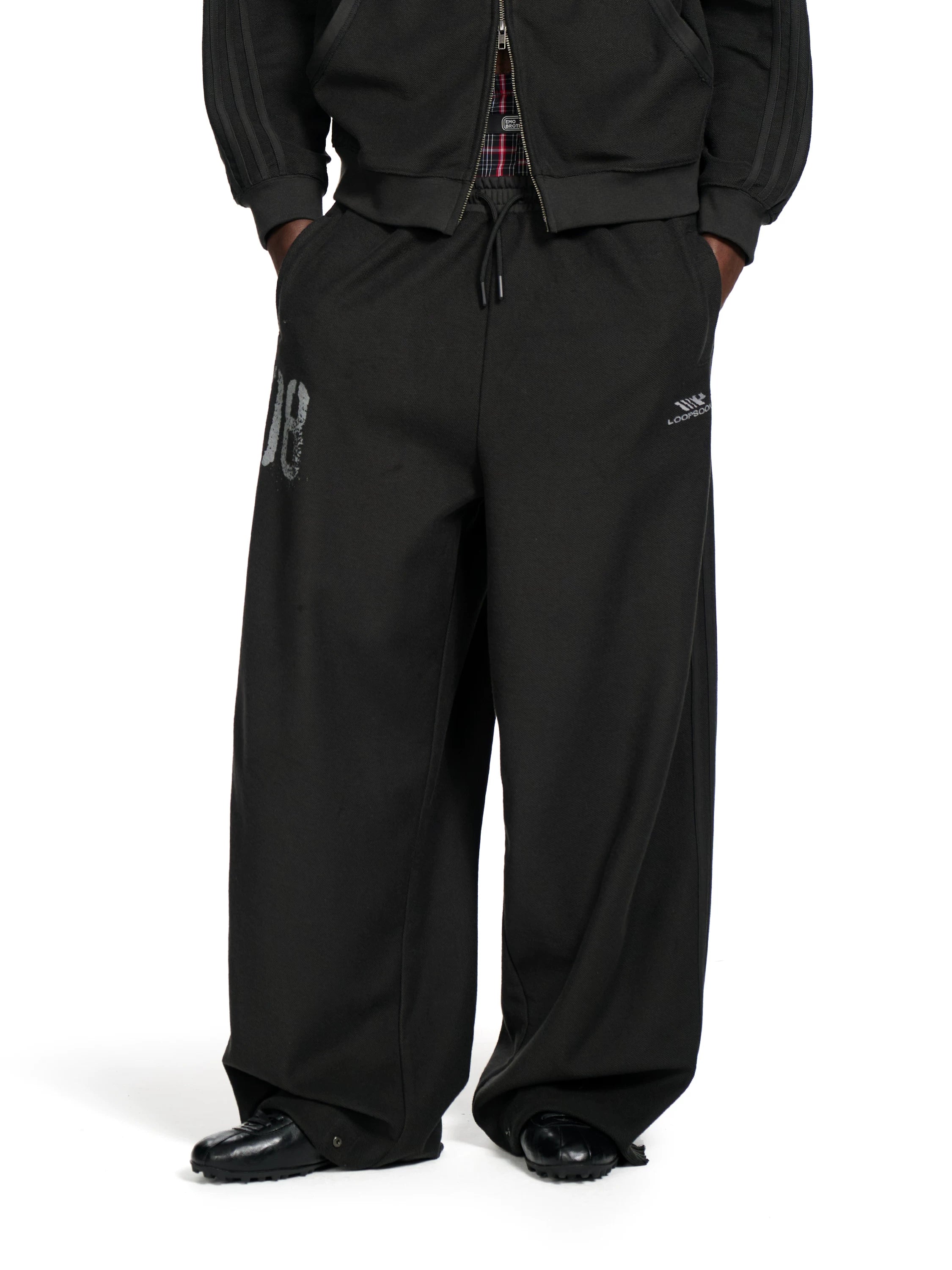 Loopsoon Four-bar Design Old Print Sports Suit