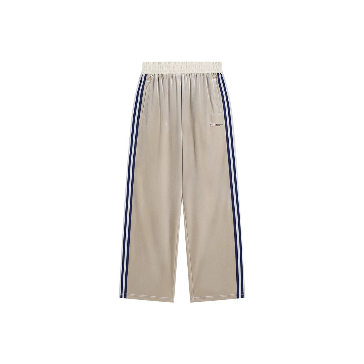 ATRY Contrast Velvet Straight Wide Leg Pants