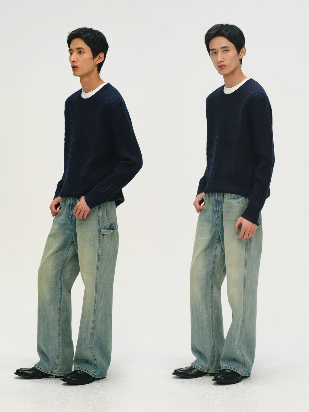 No Logo Casualknitting Crew Neck Sweater