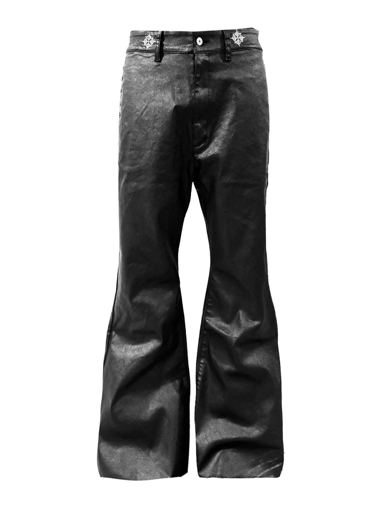 DETW Niche Micro-pull Brush Wax Coated Jeans