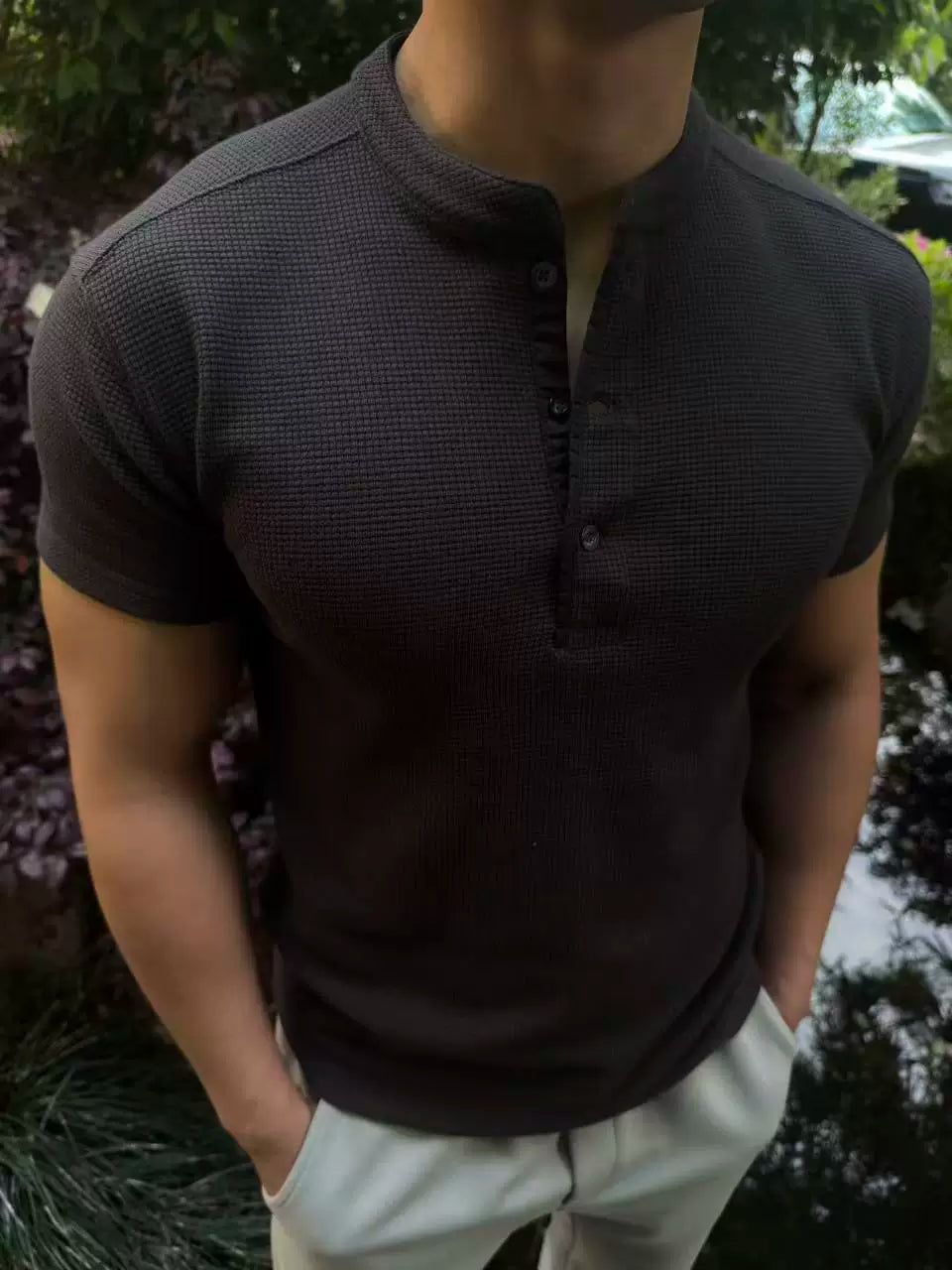 GTAL 26SS 270g Wrinkle-Resistant Henley Tee
