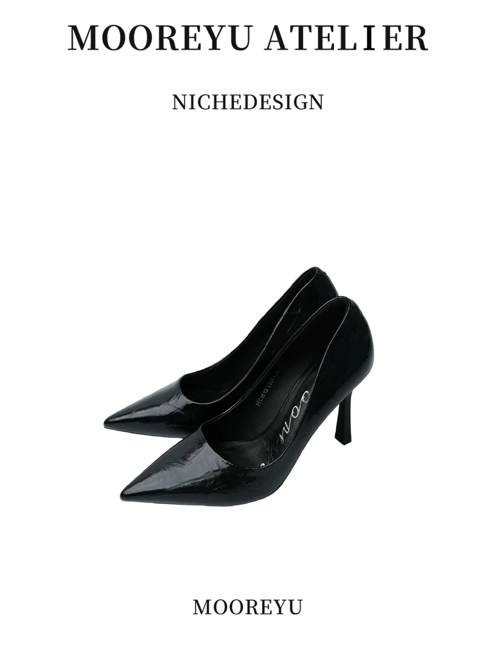 Mooreyu Leather Pointed-Toe Kitten Heel Pump