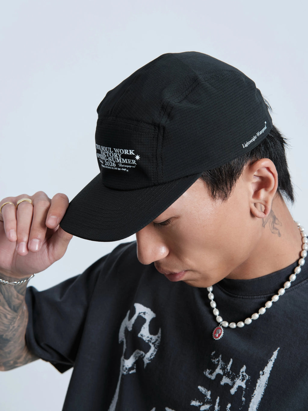 SWFI Mesh Five-Panel Flat-Brim Cap