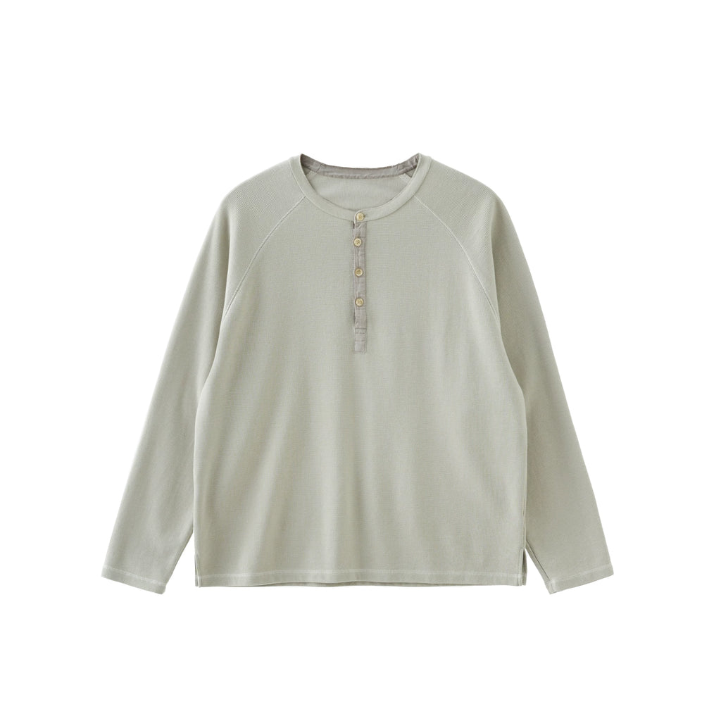 BUTTBILL Henry Neck Waffle Long Sleeve Sweater