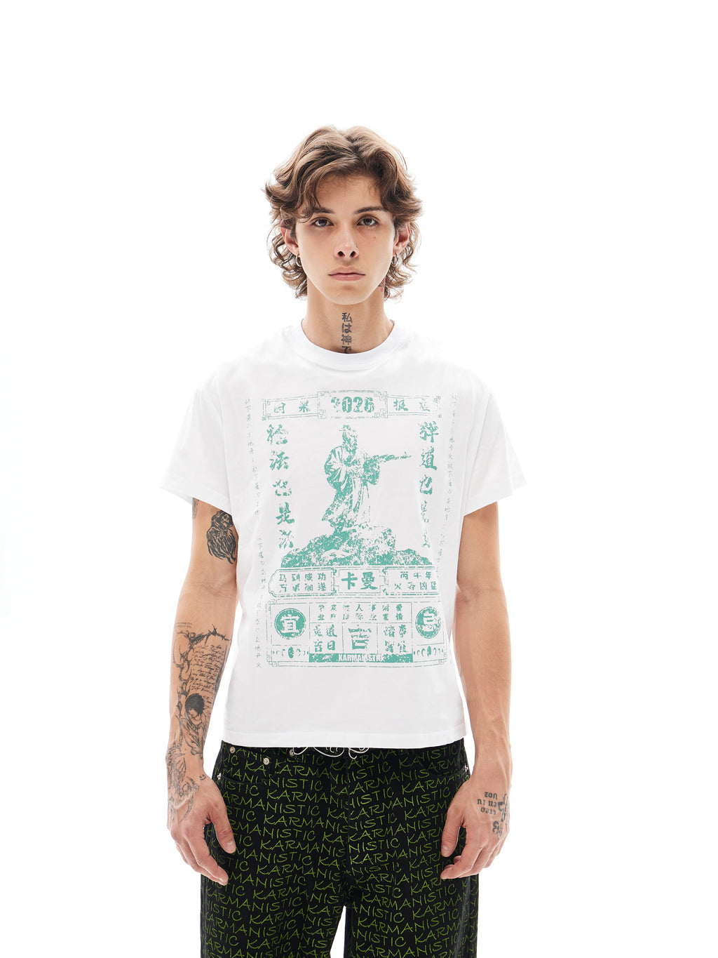 KARMANISTIC Washed Calendar Print Loose Tee