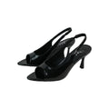 Mooreyu Patent Leather Pointed-Toe Stiletto Slingback Sandal