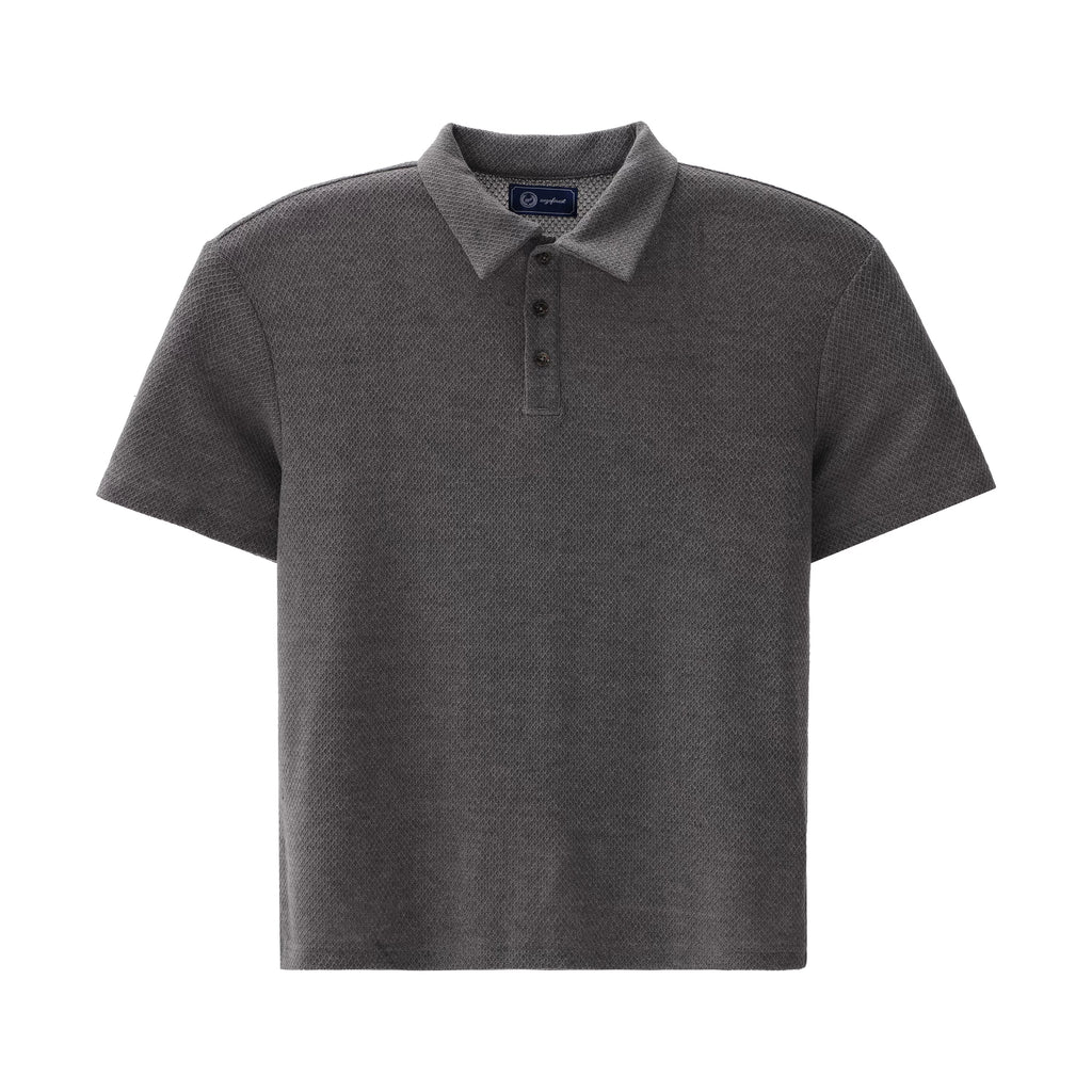 ZOZO FOREST Pineapple Knit Breathable Relaxed Polo