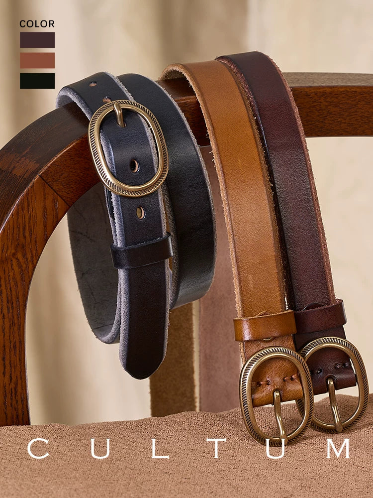 CULTUM Leather Vintage Pin Buckle Belt