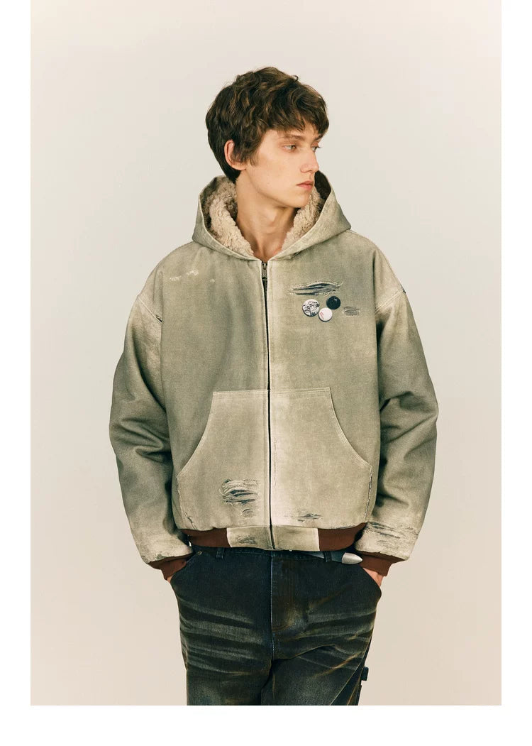NONRADICAL 3D Printed Bead Sail Hooded Fleece Jacket