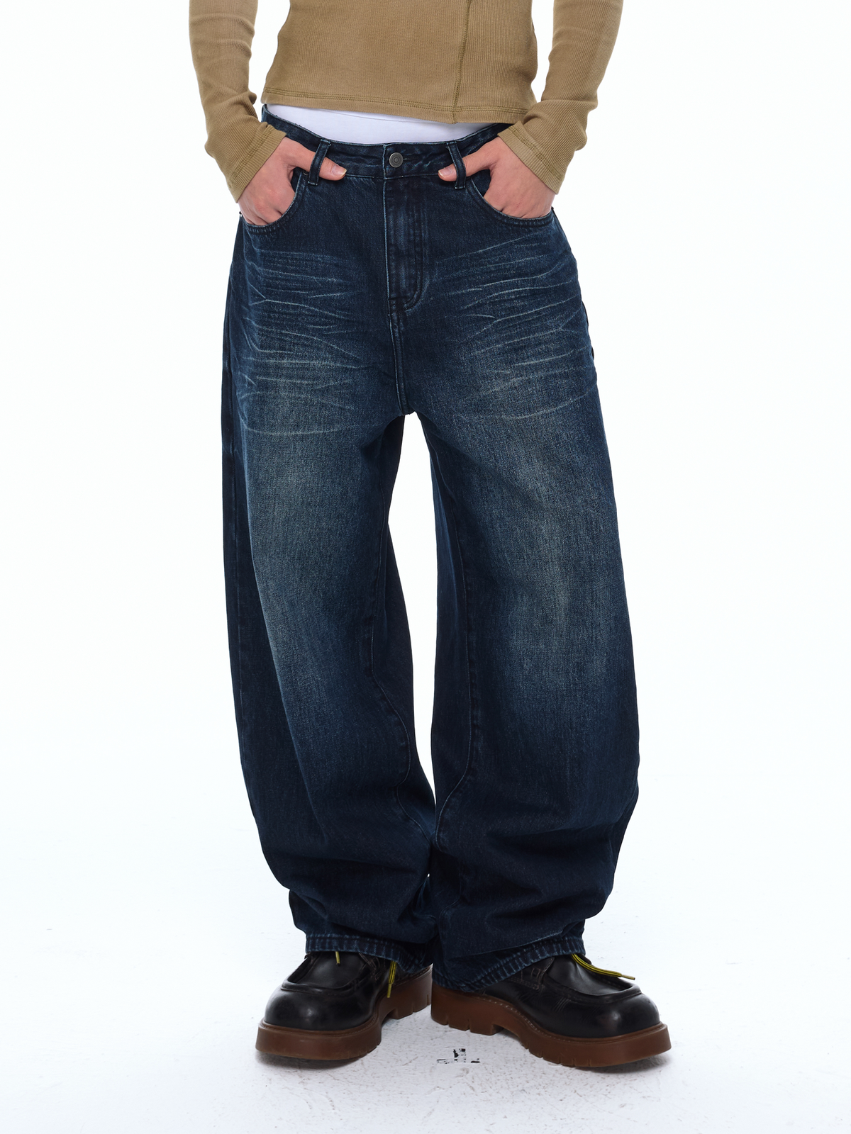 WEAVE Blue-Black 100% Cotton Breathable Loose Jeans