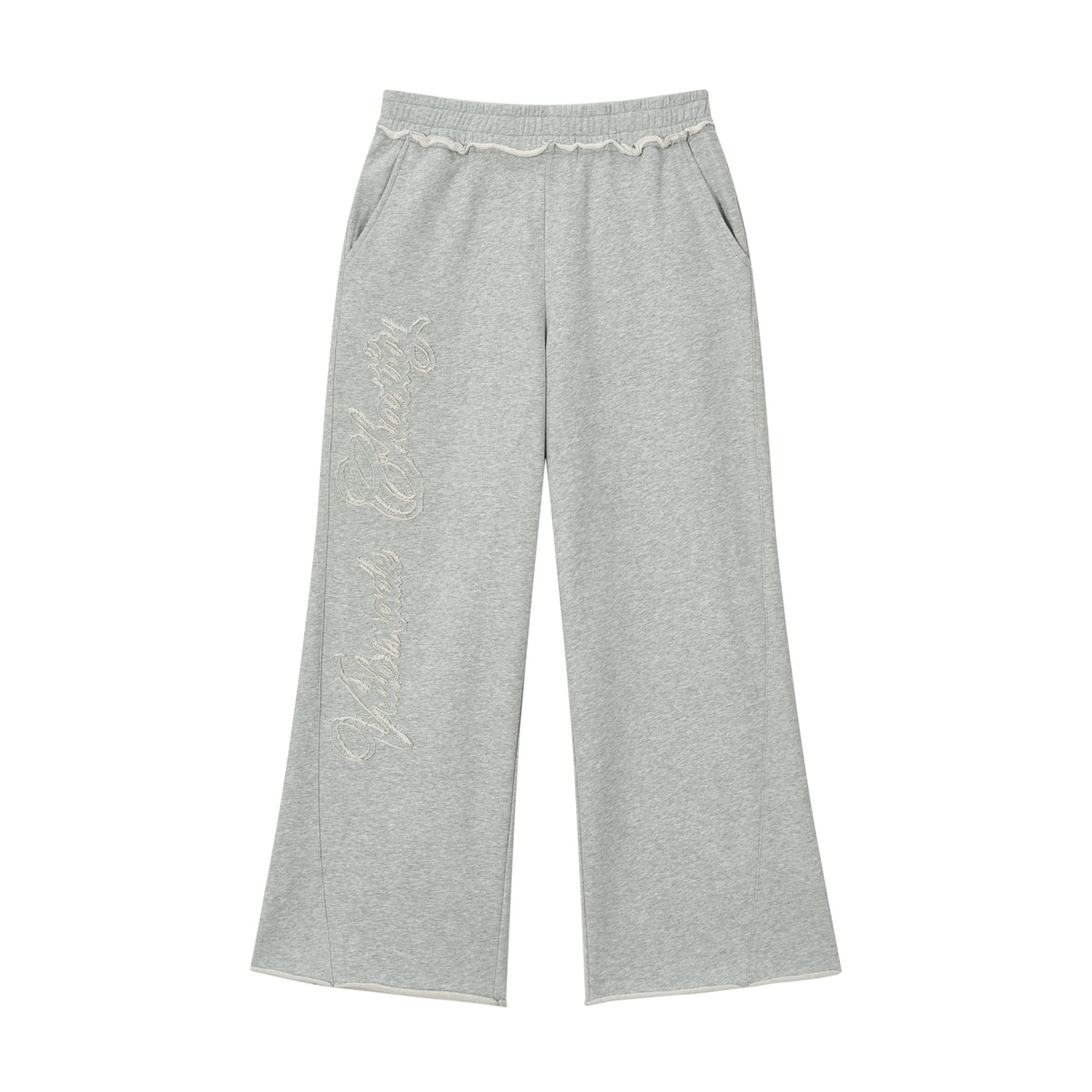 VLABMADE Embroidered Raw-Edge 88% Cotton Relaxed Straight Sweatpants