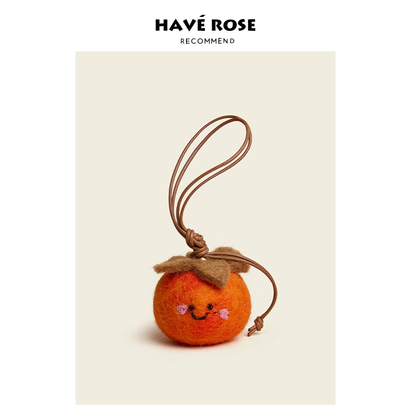 HAVEROSE Wool Felt Persimmon Ruyi Pendant