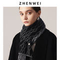ZHENWEI Rhombus Plaid Short Knitted Scarf