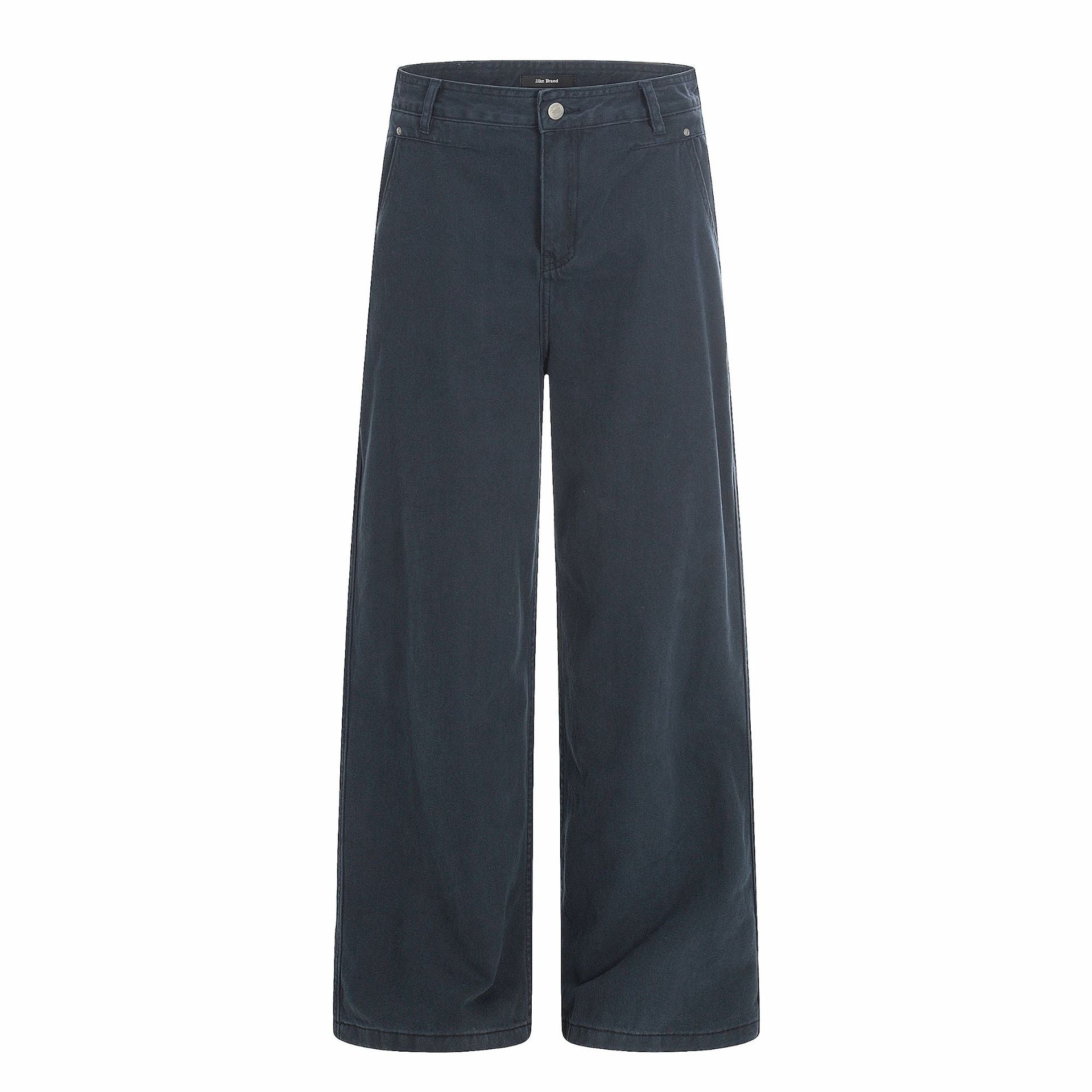 11KN Pleated Silhouette Loose and Thin Straight Jeans