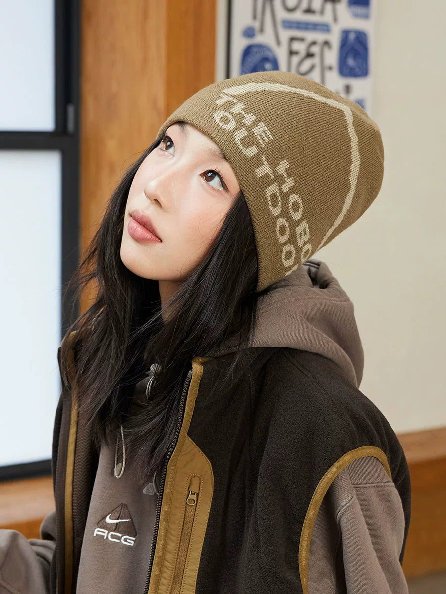 THE HOBOO Alphabet Jacquard Cold Knitted Hat