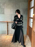 KELIFAN High-Waist Wool Blend A-Line Midi Skirt