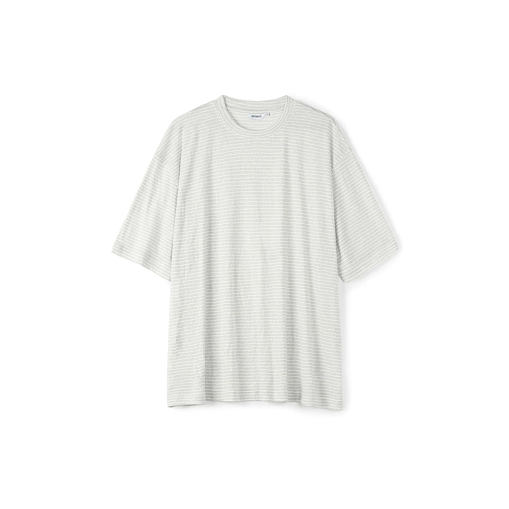 PARTIMENTO Fine Stripe Linen Breathable Oversized Tee