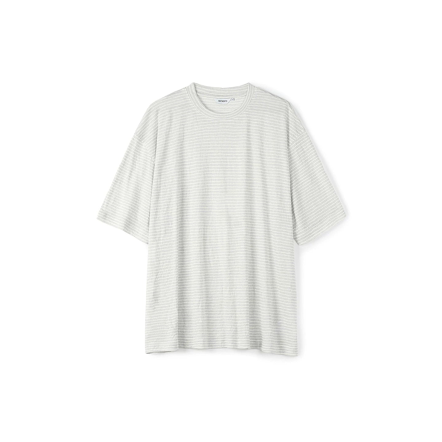 PARTIMENTO Fine Stripe Linen Breathable Oversized Tee