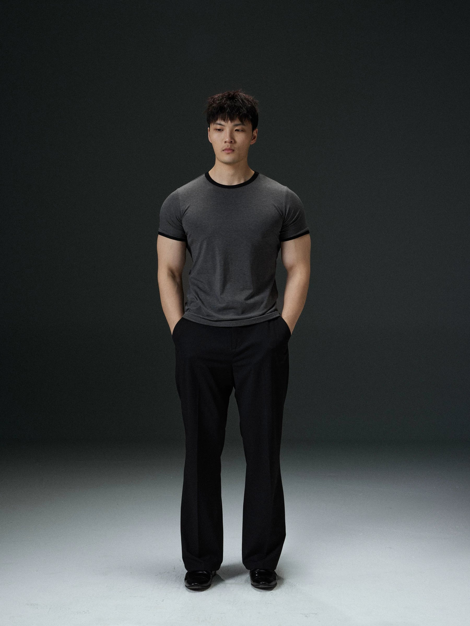 AFTERGLOW Contrast Rib Slim Commuter TEE