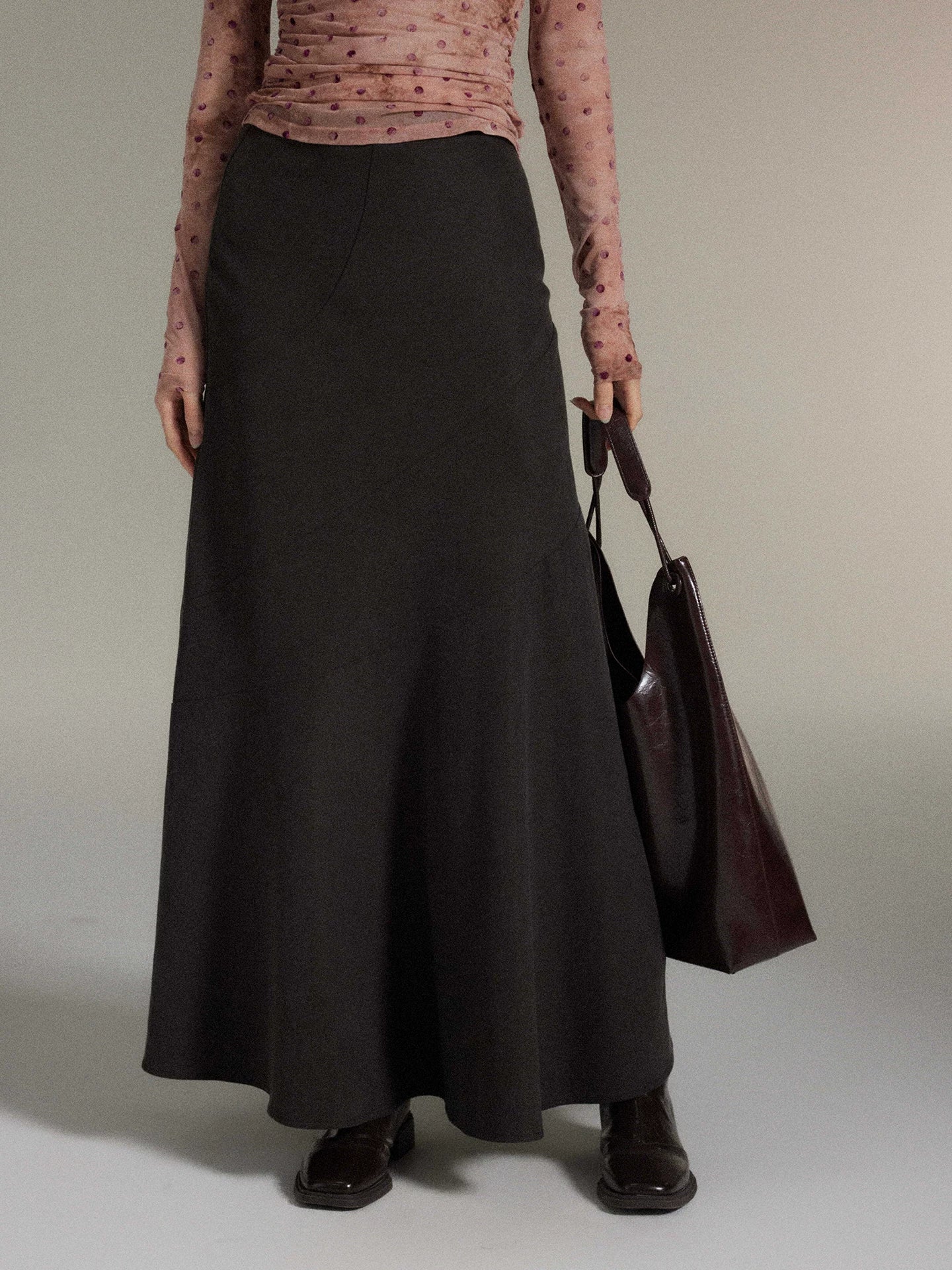 TYANG High-waisted Retro Crow's Feet Skirt