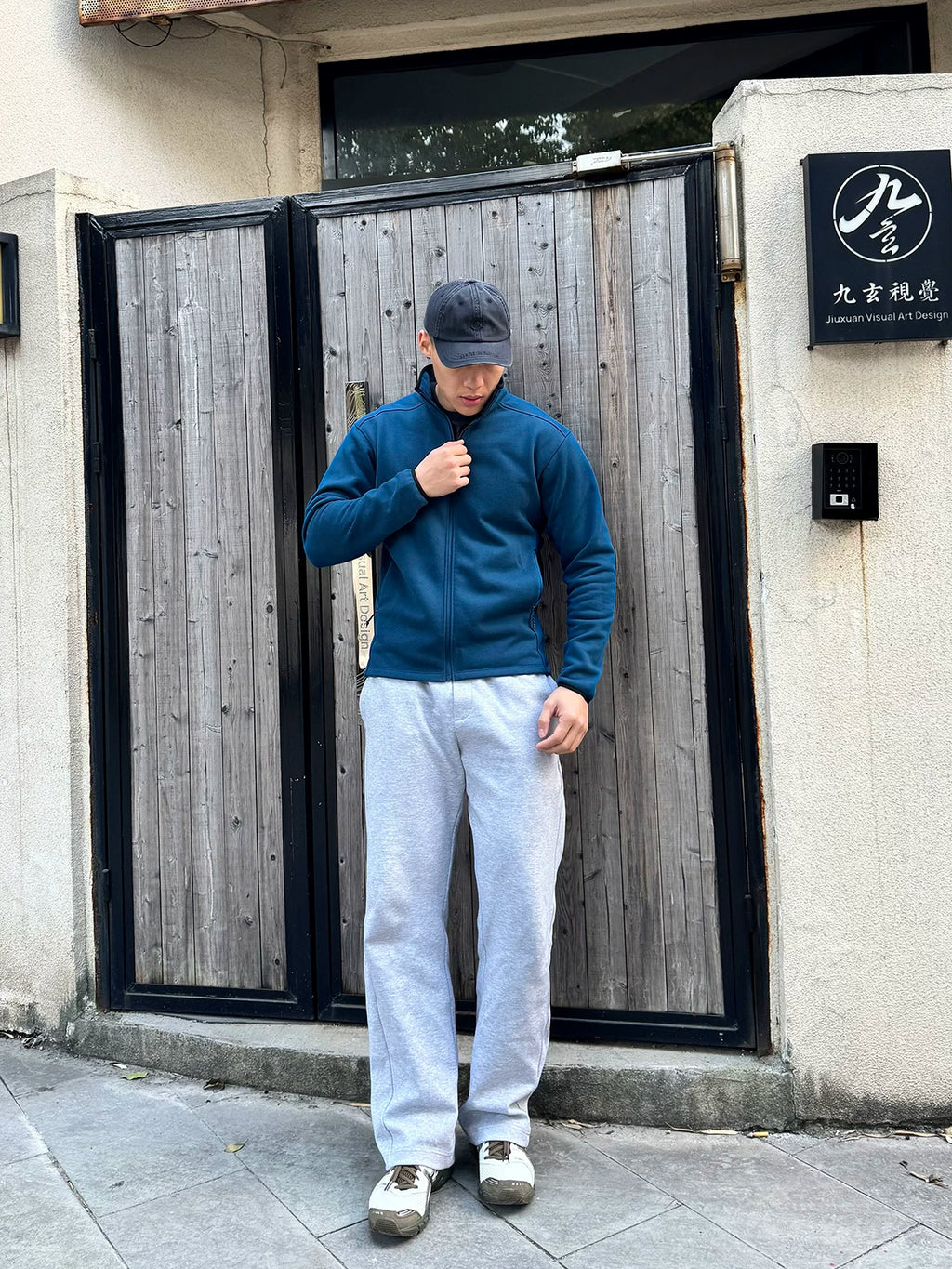 GTAL Heavyweight Textured Stand-up Collar Fleece Top Jacket