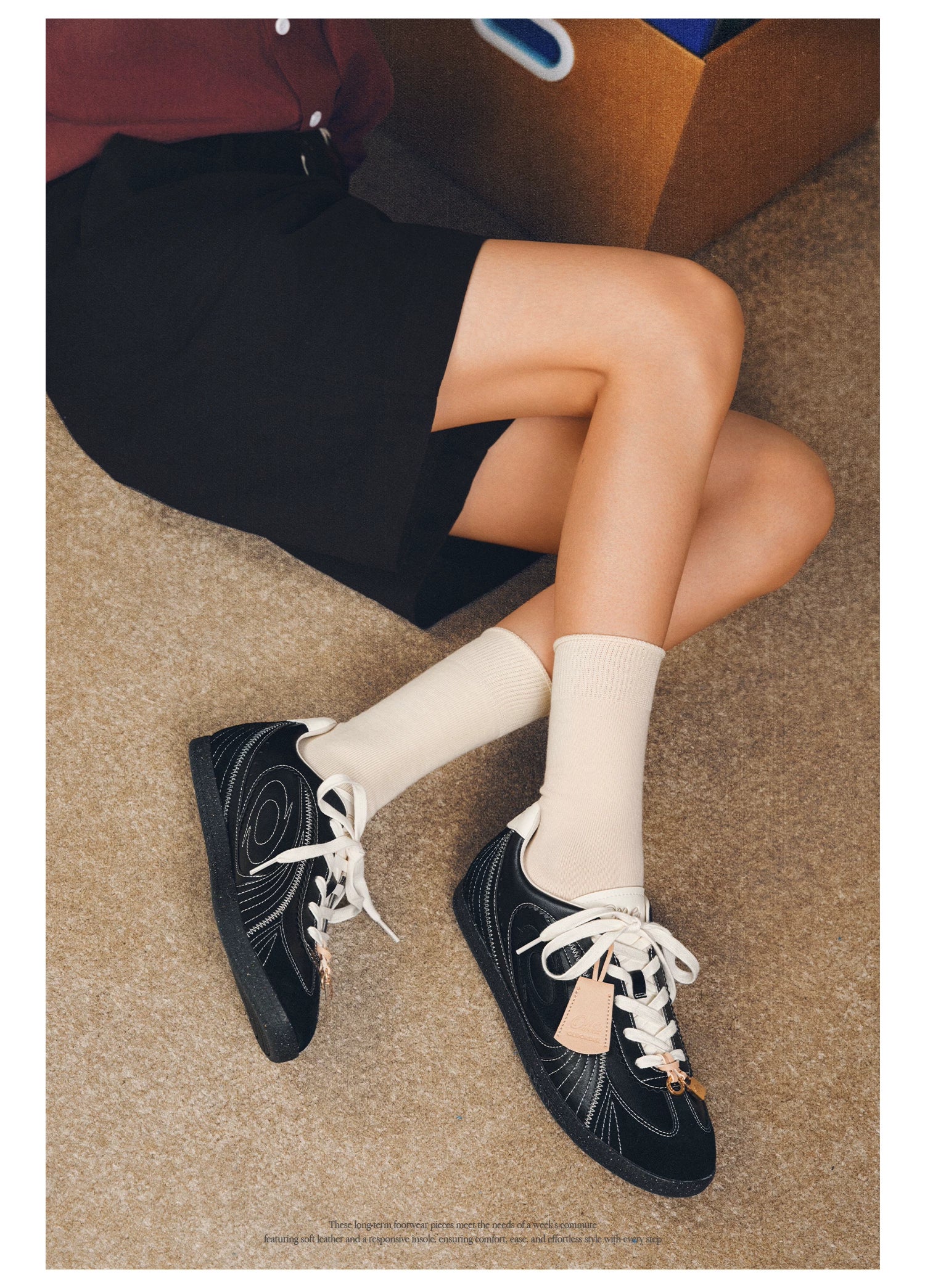 OLD ORDER Leather Lace-Up Retro Trainer
