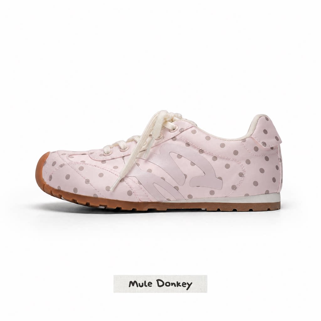 Mule Donkey Canvas Lace-Up Round-Toe Sneaker