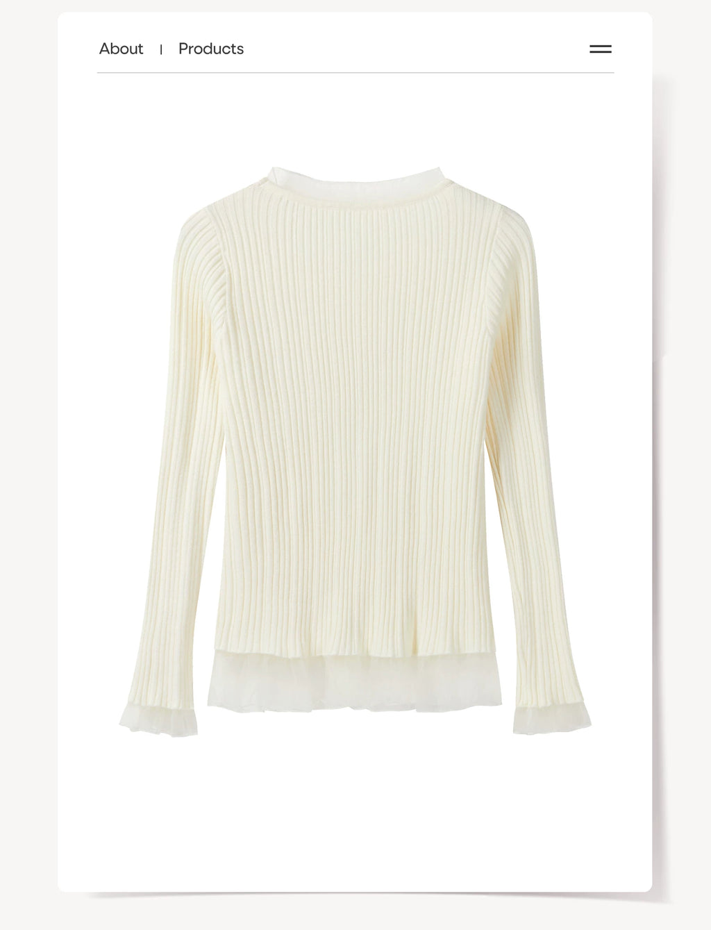Cantonstory Crew Neck Slim-fit Long Sleeve Wool Knitted Sweater