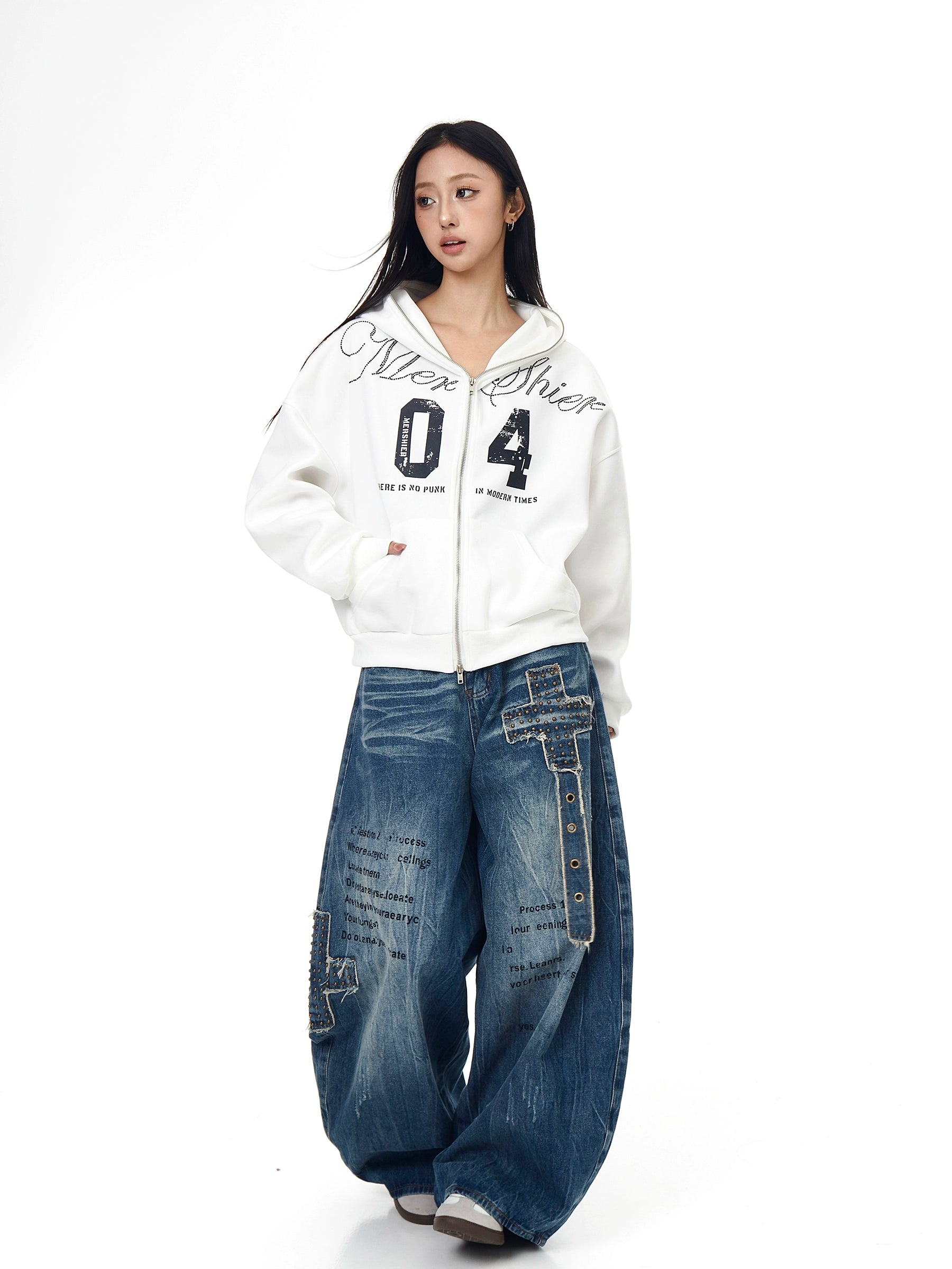 BLACKLISTS Vintage Alphabet Hot Diamond Sweater Jacket