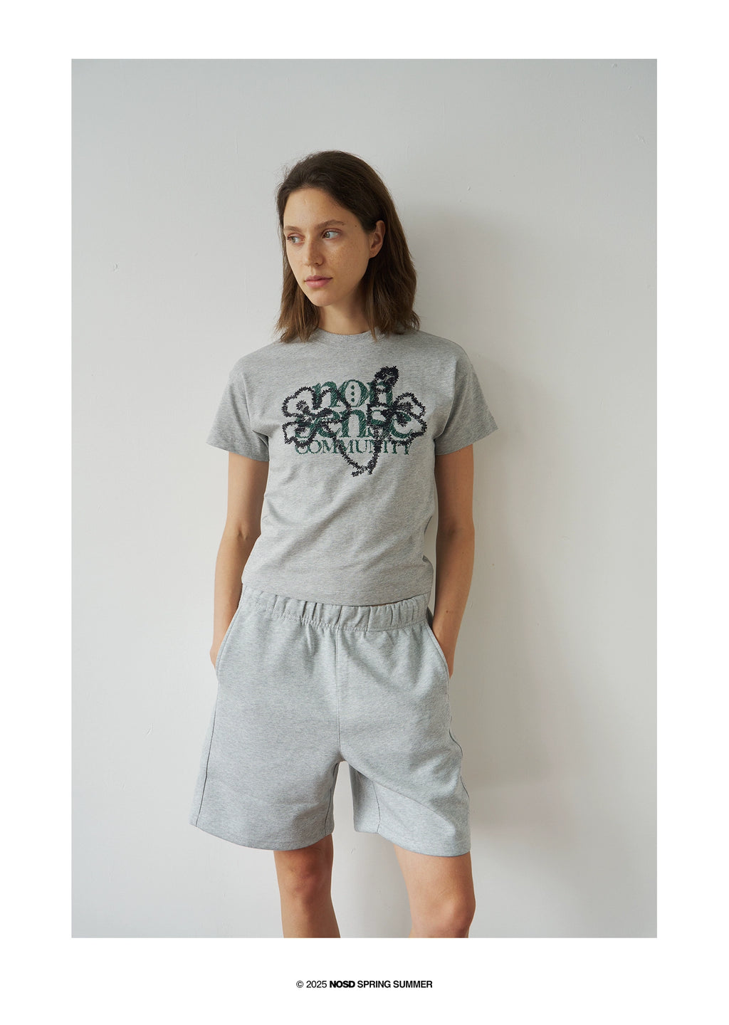 NOSD Casual Short Shoulder "Hand Painted Flower" Tee