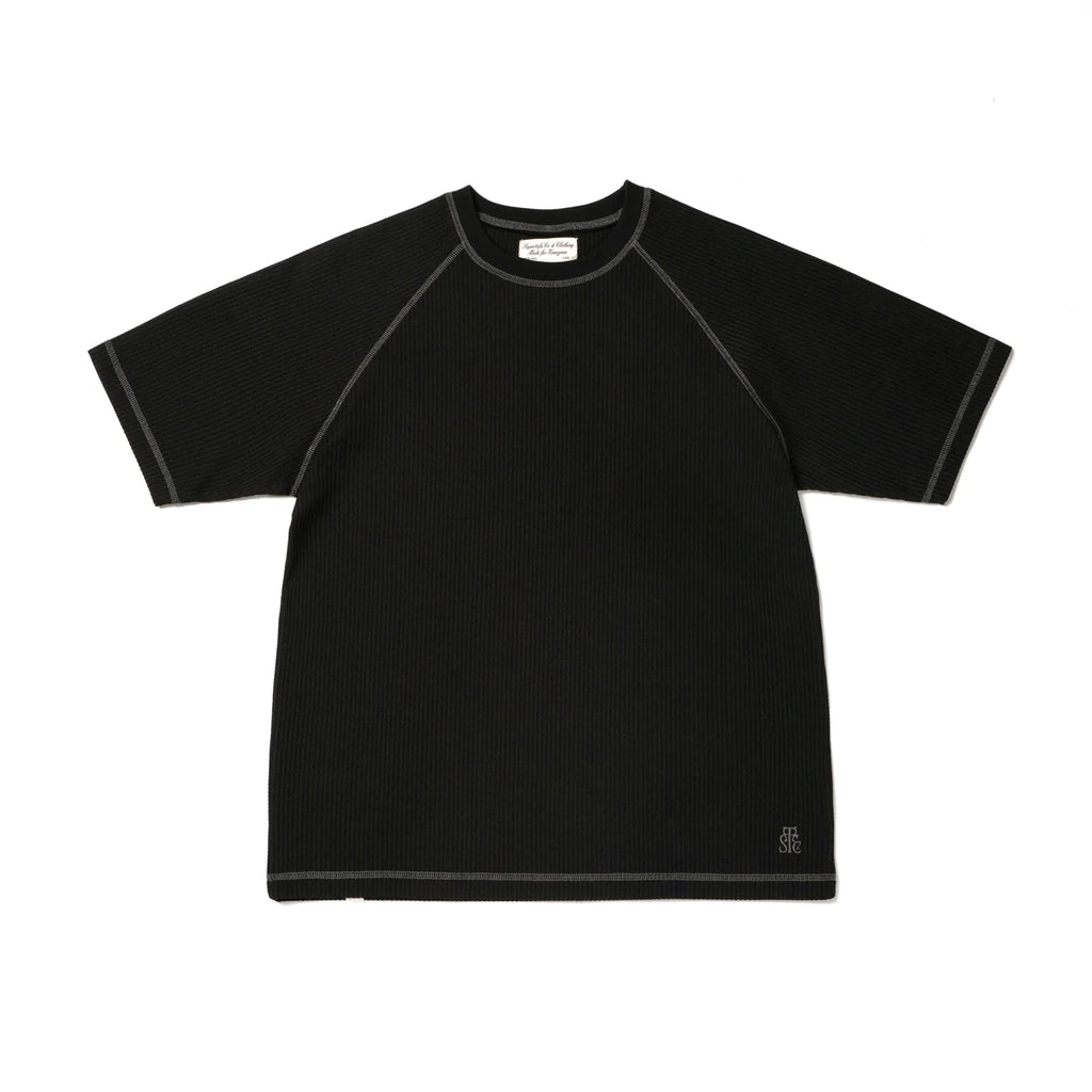 SUPERTOFU Colorblock Waffle Breathable Loose Tee