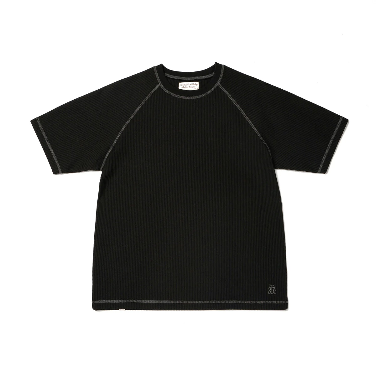 SUPERTOFU Colorblock Waffle Breathable Loose Tee