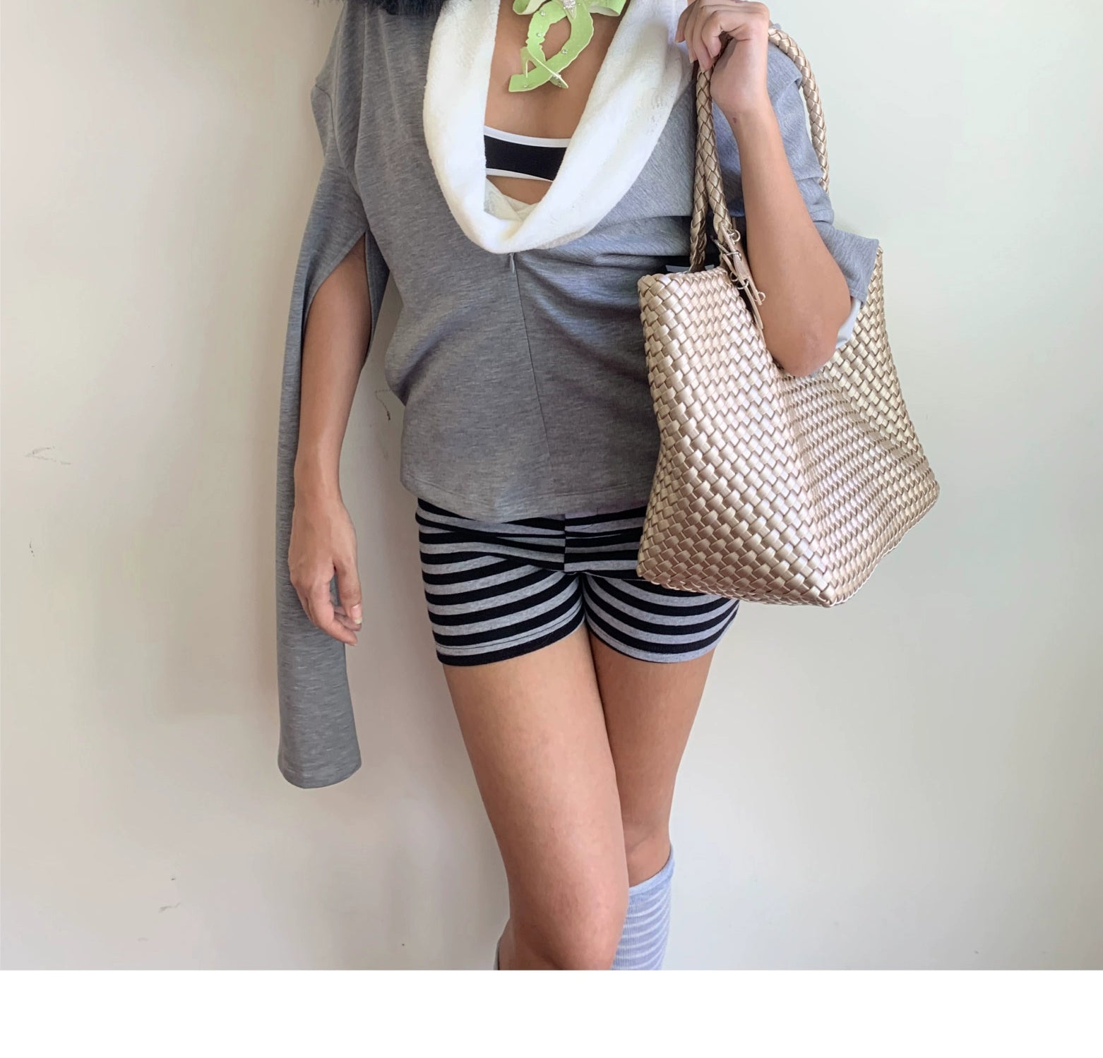 ECODAY Woven Tote Shoulder Carry Large Capacity Bag