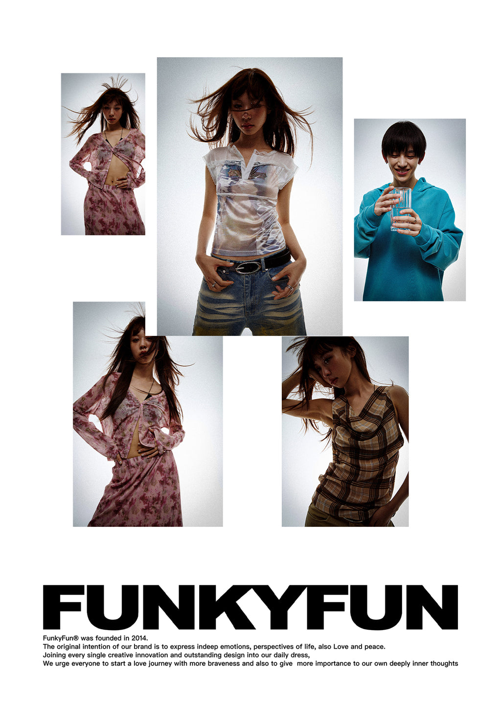 FUNKYFUN Large Pleated Wide Straight  Casual Trousers