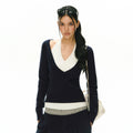 ARISEISM Cropped Slim Fit Knit Sweater