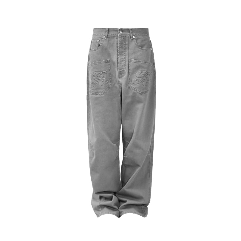 UNTILWERICH Distressed Washed Straight Casual Jeans