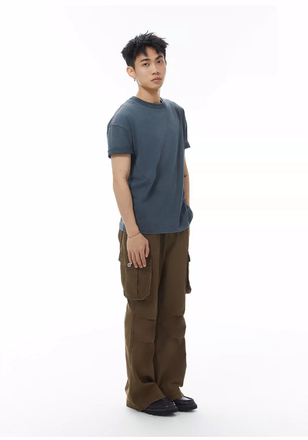 GOODLIVEABLE Old Small Cuff Casual Tee