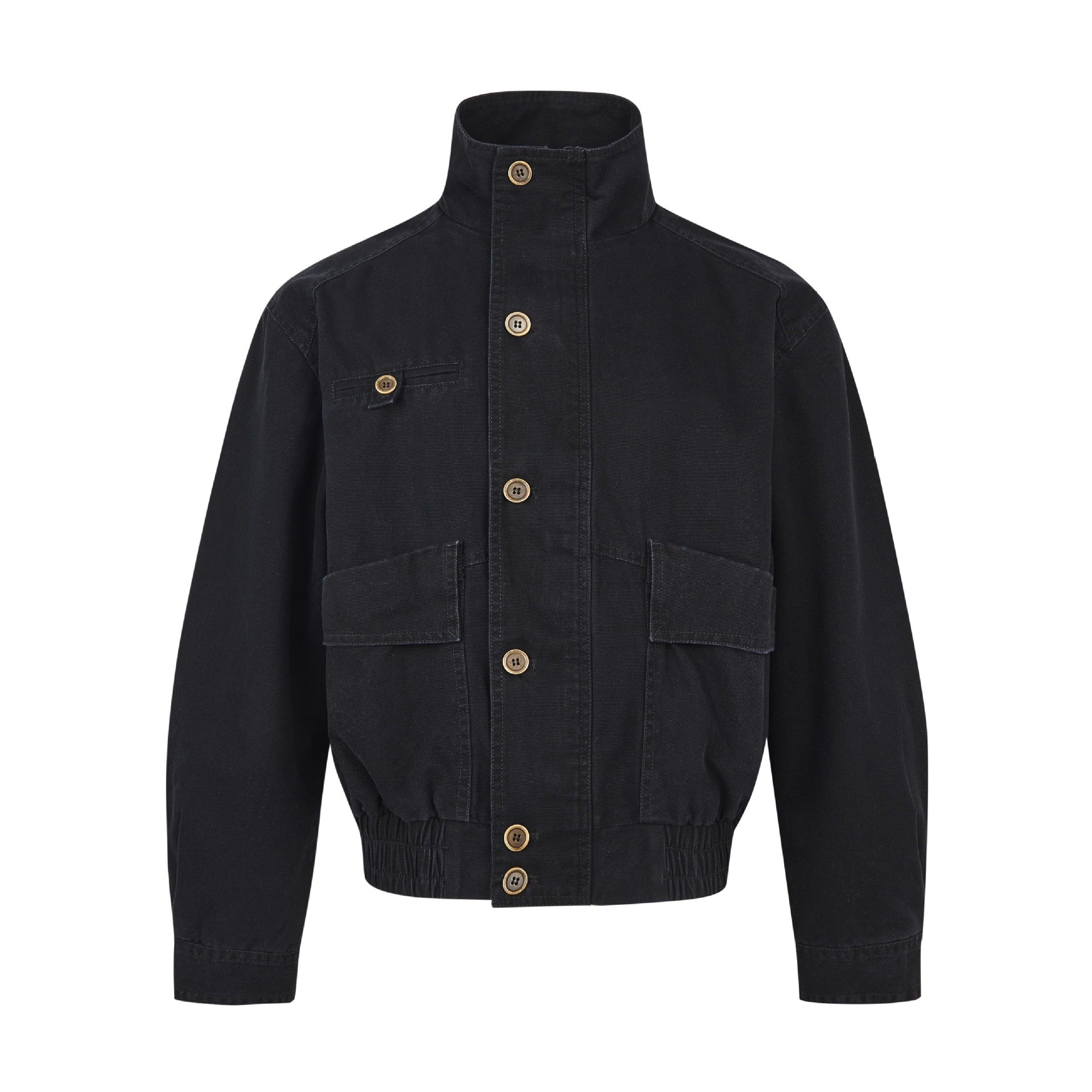 (Clearance) MADEEXTREME Vintage Turtleneck Neutral Loose Denim Jacket