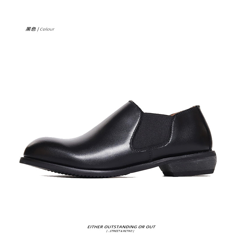 SHENLV STUDIO Pointed Round Head Dress Business Commuter Versatile Leather Shoes