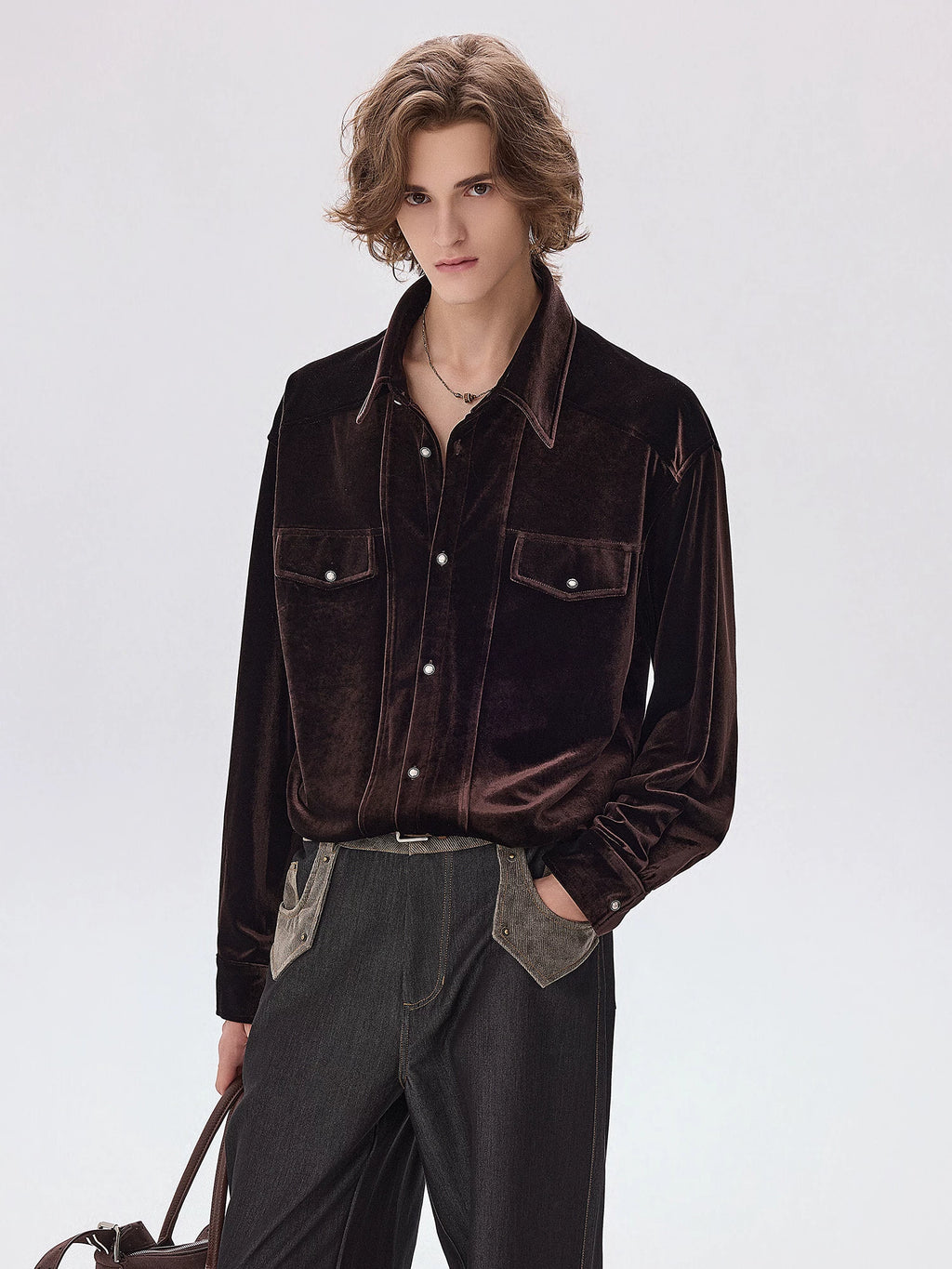 CHOR Velvet-Touch Long-Sleeve Shirt