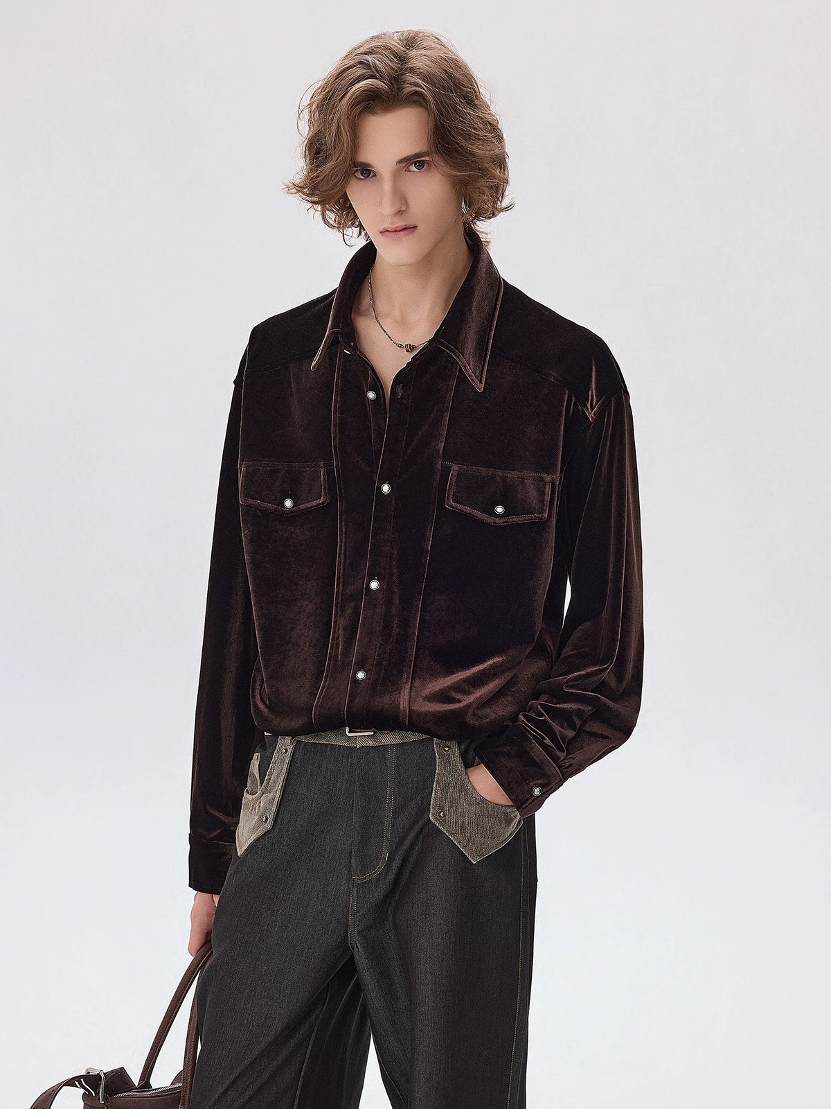 CHOR Velvet-Touch Long-Sleeve Shirt