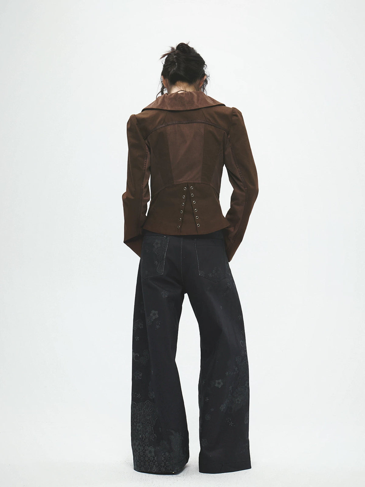 FayChui Lace-Trim Wide-Leg Jeans