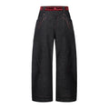 Esaias Topstitch Straight Wide-leg Jeans
