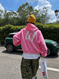 EAHO Dopamine Digital Printed Rough Sleeve Hooded Sweater