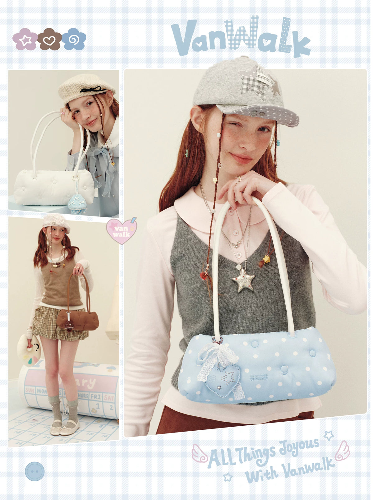 VANWALK Magnetic Snap Faux Leather Baguette Bag