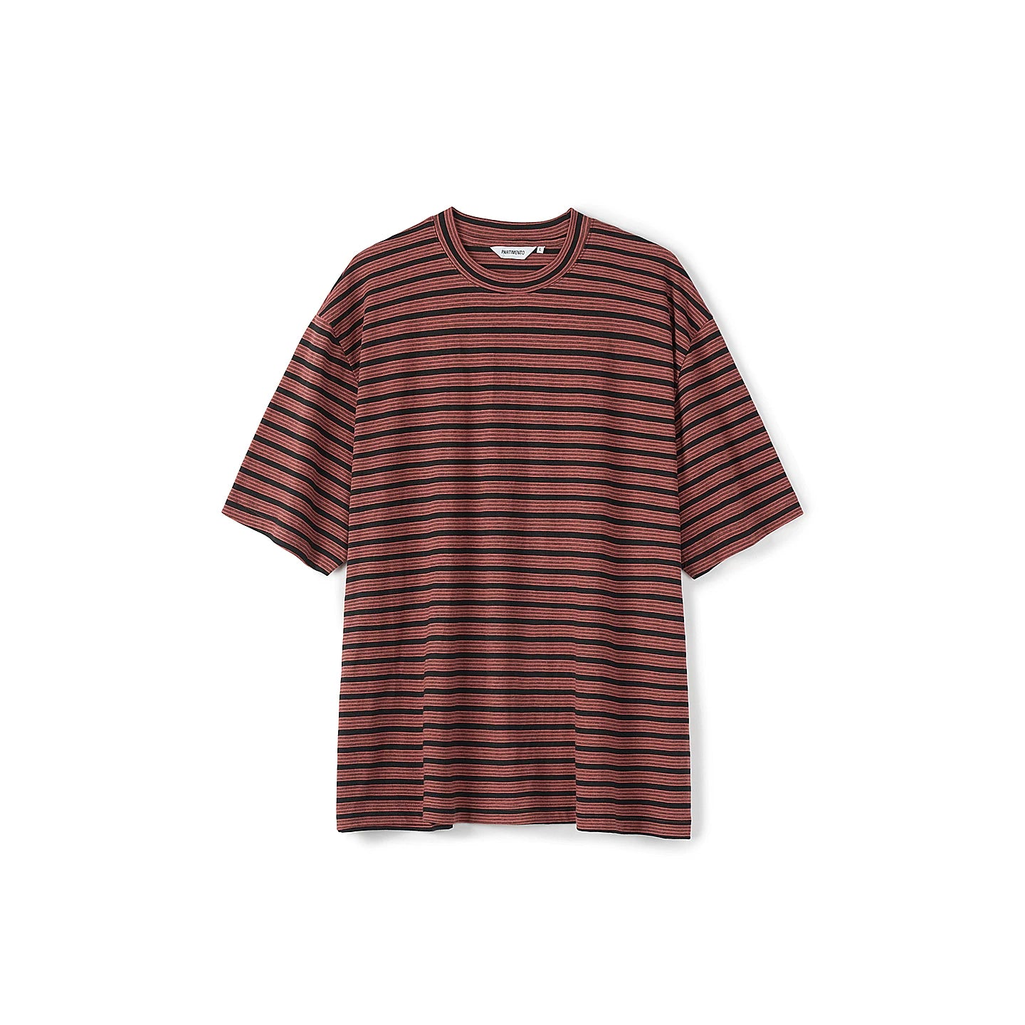 PARTIMENTO Retro Contrast Stripe 180g Breathable Relaxed Tee