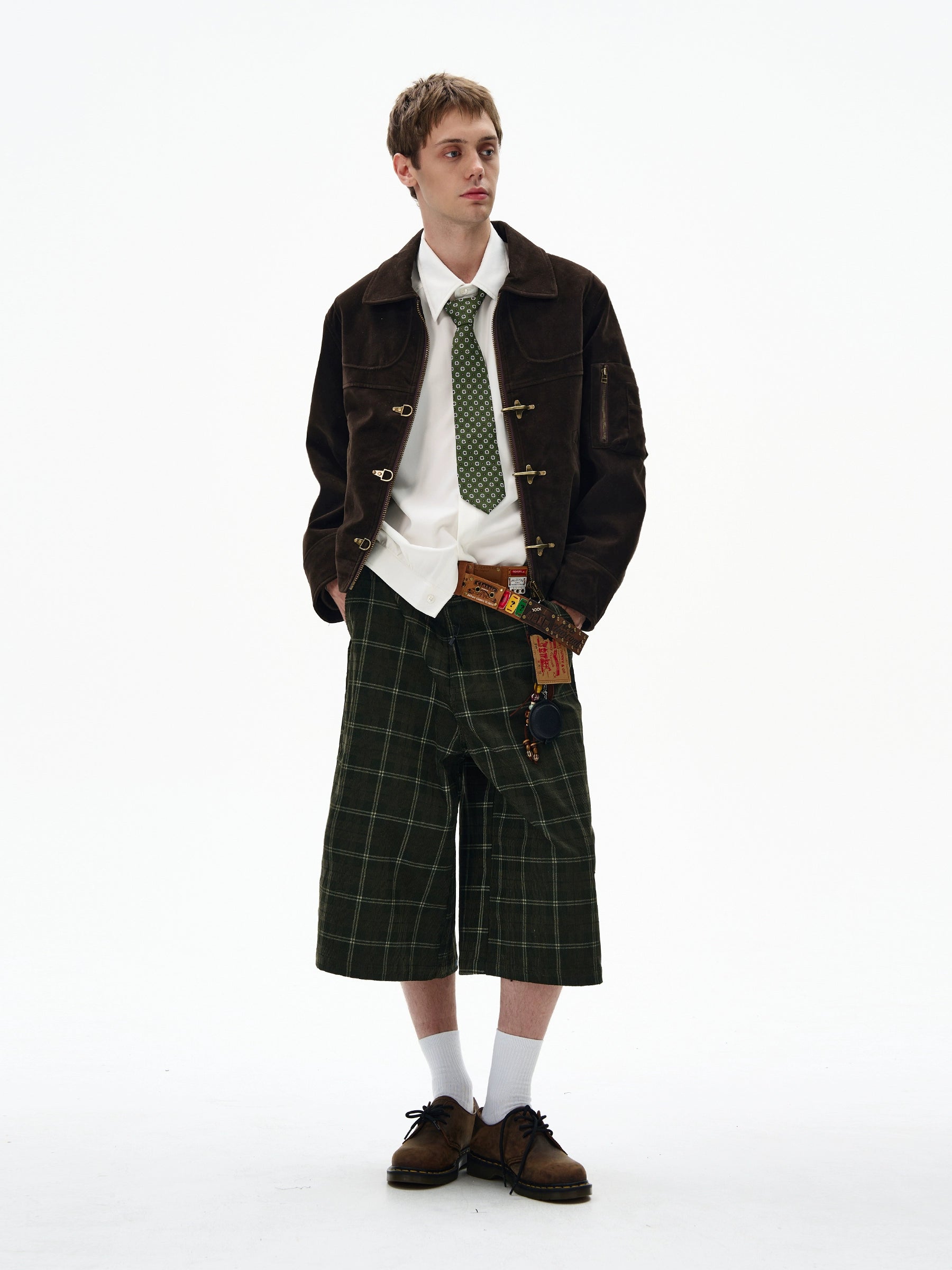 MADWITCH X BTSG Deconstructed Splicing Aircraft Buckle Short Jacket