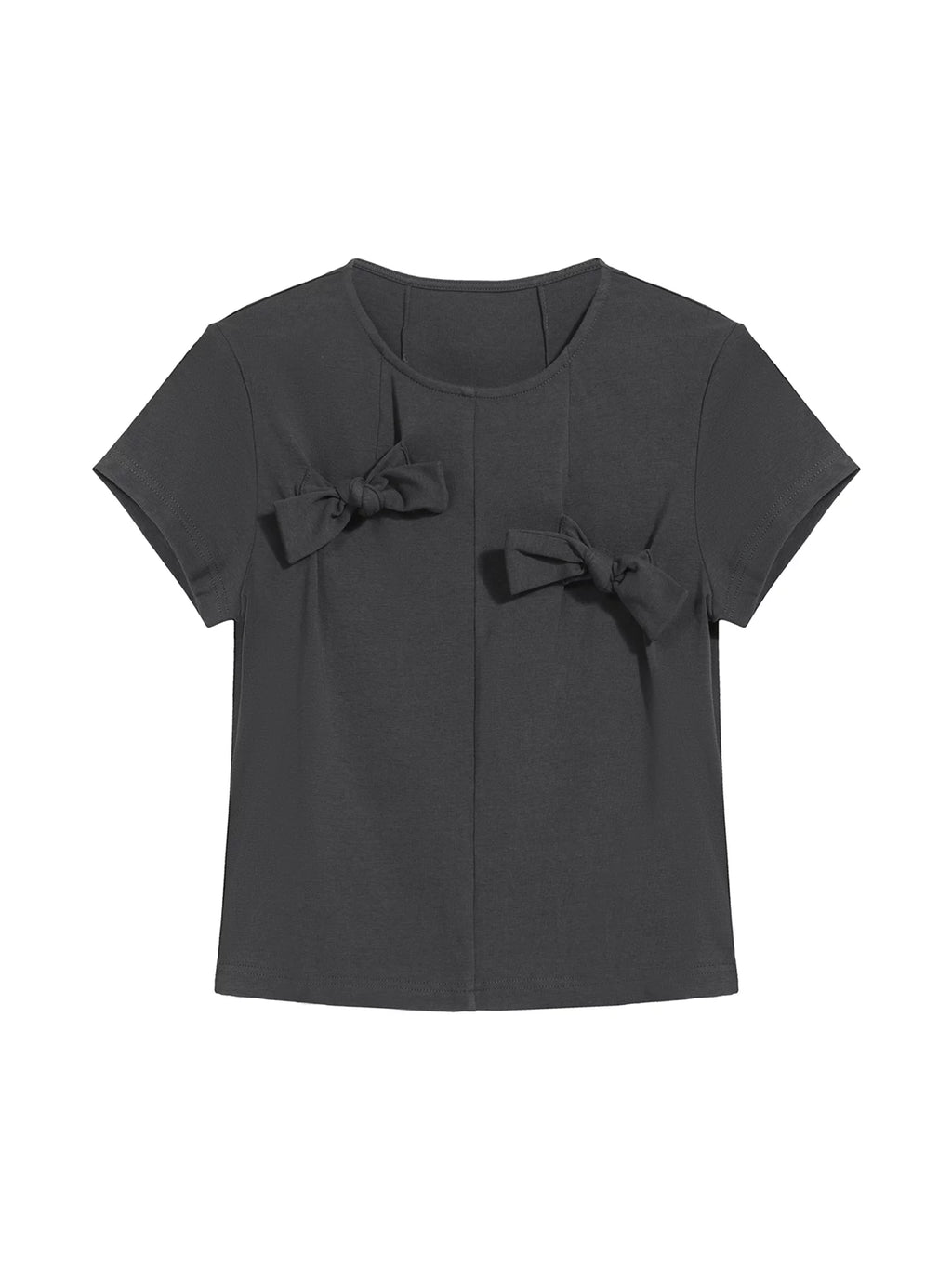 COSTUSTOOT CUT Bow Knot Fitted Cropped Tee