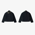 No Logo Cowhide Collar Warm Cotton-padded Jacket